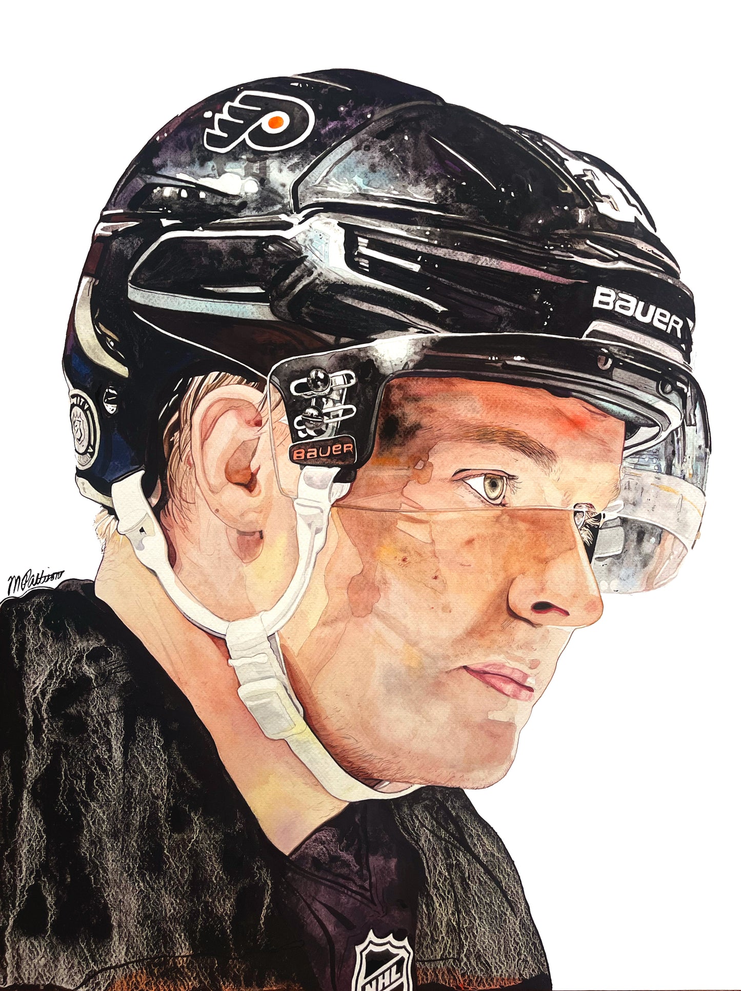 Matvei Michkov Philadelphia Flyers Watercolor Prints