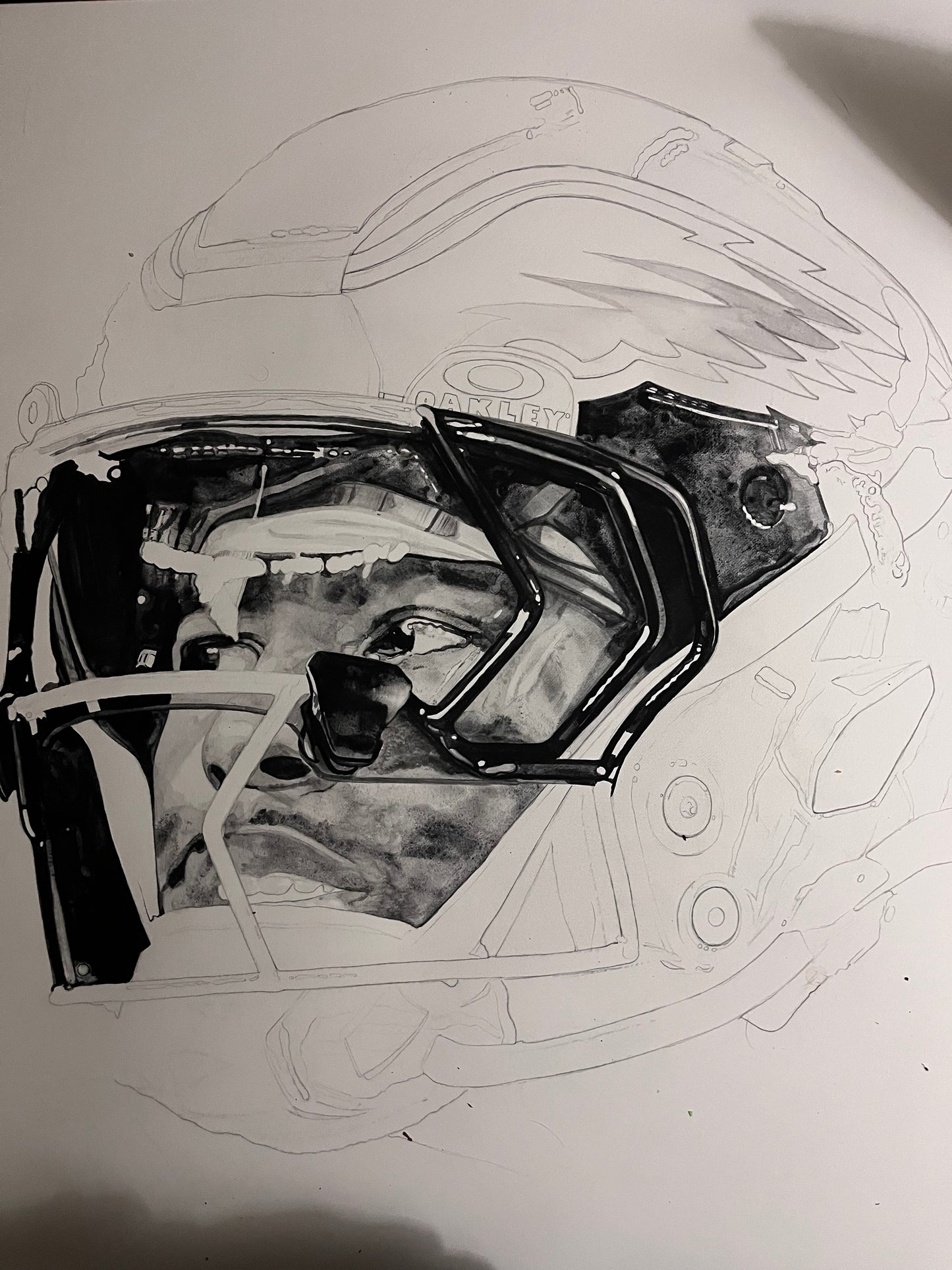 Saquon Barkley 18x24 Watercolor Painting.