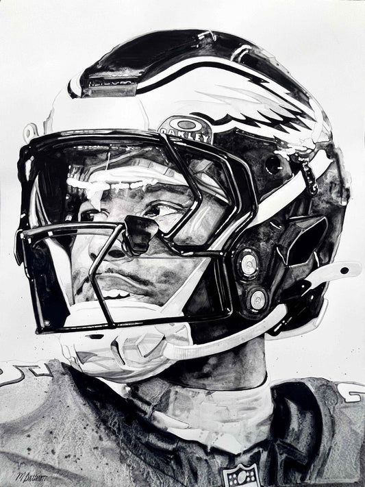 Saquon Barkley 18x24 Watercolor Painting.