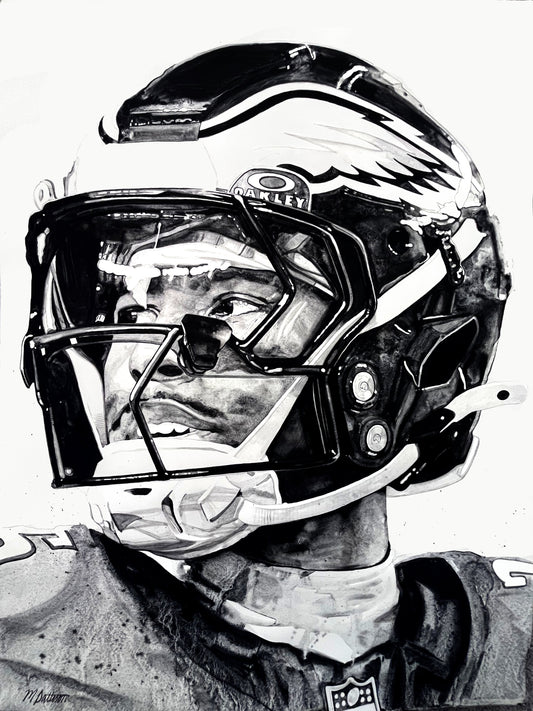 Saquon Barkley 18x24 Watercolor Painting LIMITED EDITION Print