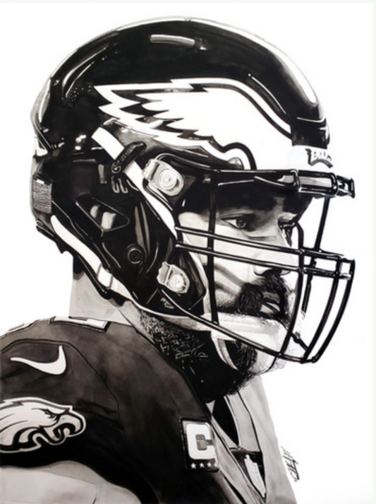 Jason Kelce 22x30 Watercolor Painting