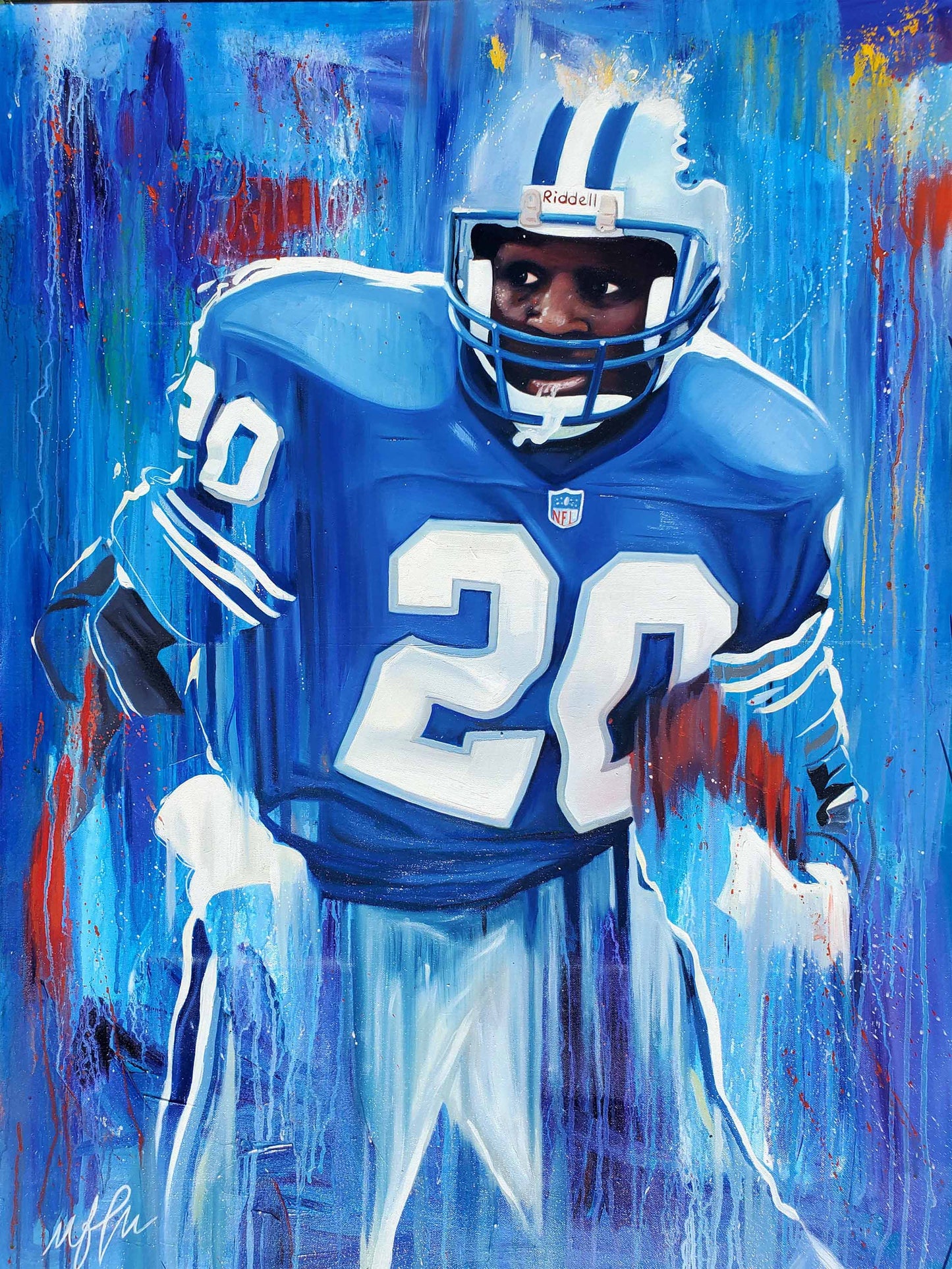 Barry Sanders Oil Print