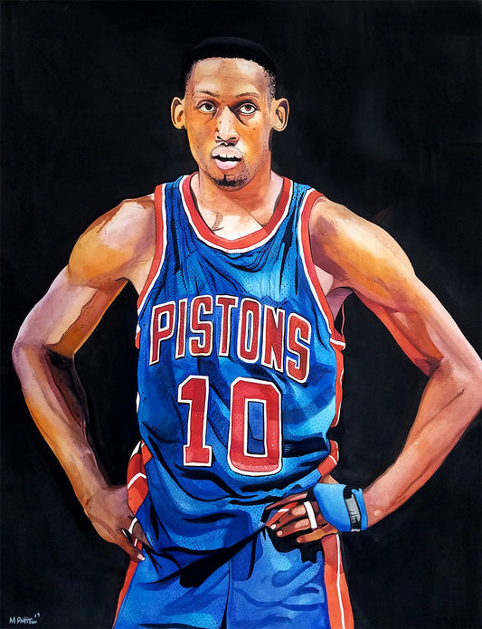 Dennis Rodman - Detroit Pistons Watercolor