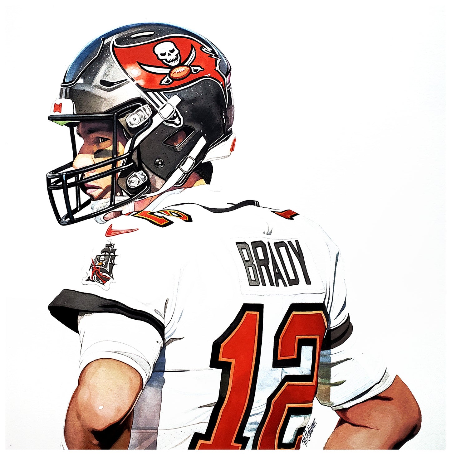 Tom Brady - Tampa Bay Buccaneers Watercolor
