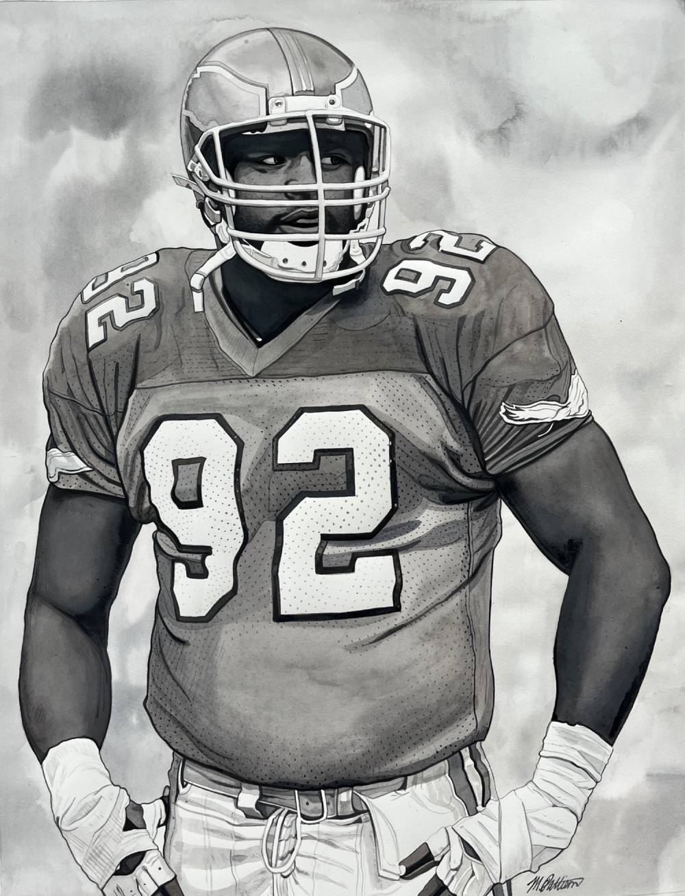 Reggie White 20x30 Original Watercolor Painting