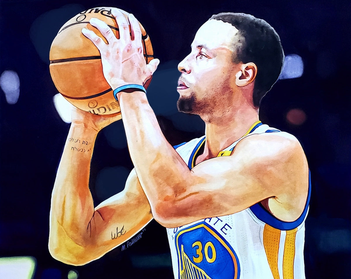 Steph Curry - Golden State Warriors Watecolor Prints