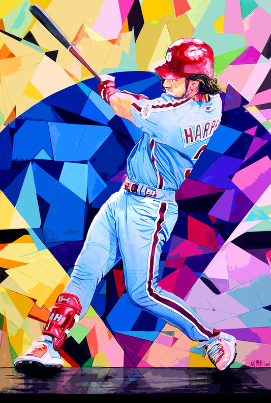 Bruce Harper - Philadelphia Phillies "Diamond Studs" Watercolor