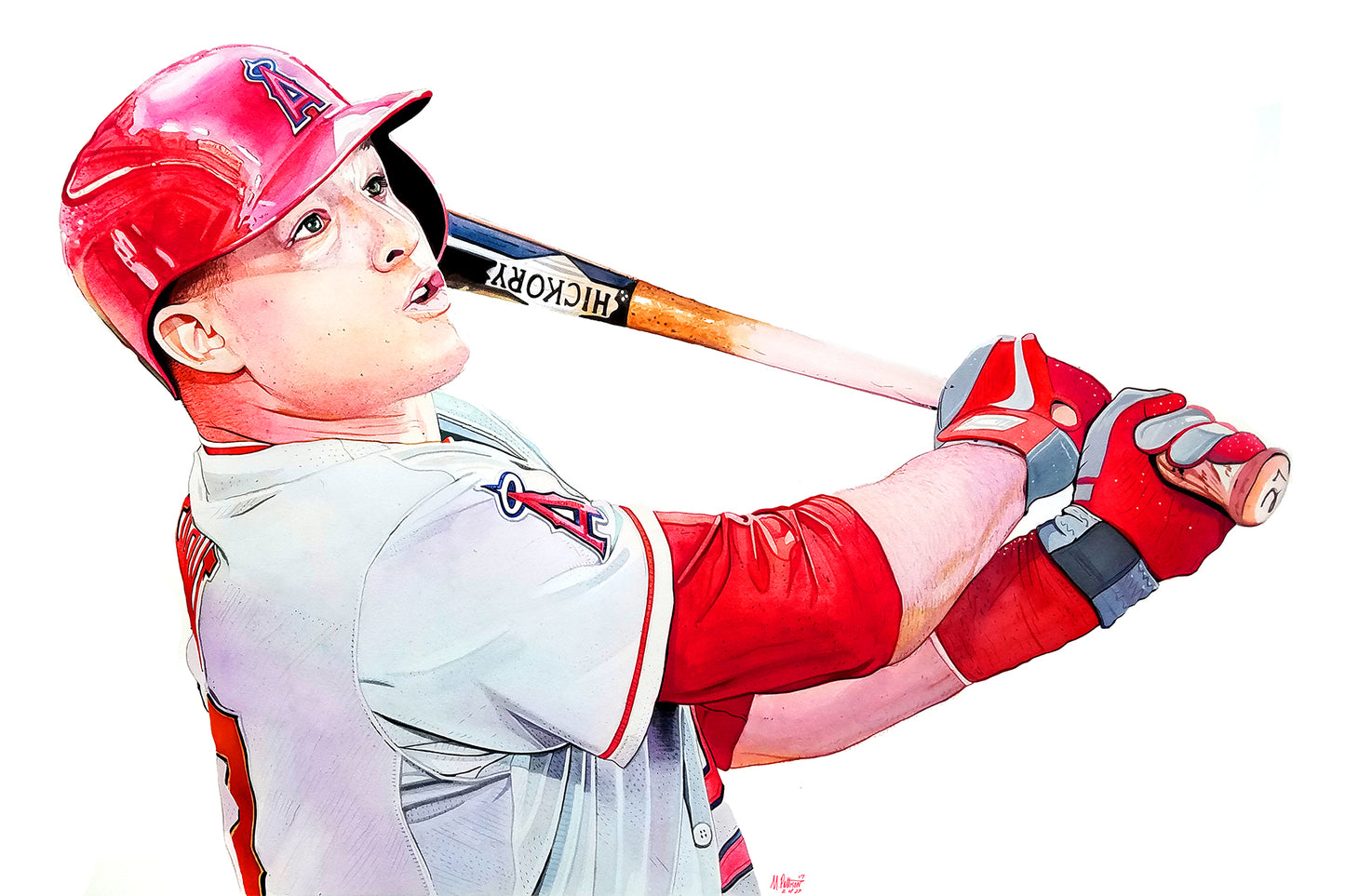 Mike Trout - Los Angeles Angels Watercolor